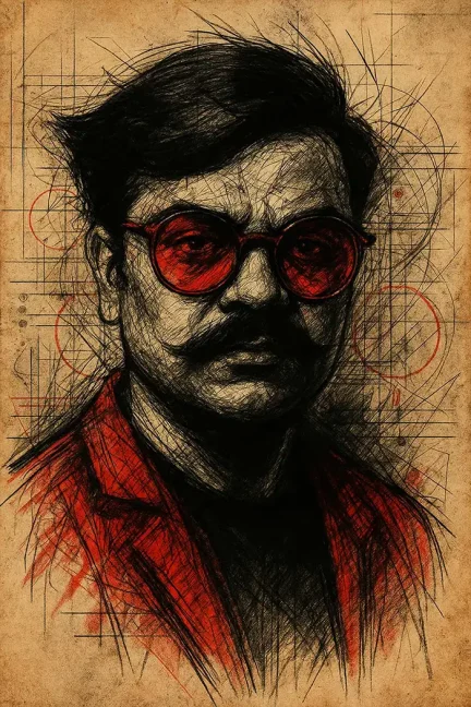 Gritty and abstract, hand-sketched, graffiti-style chaotic pencil sketch