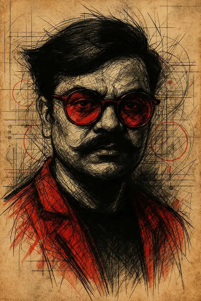 Gritty and abstract, hand-sketched, graffiti-style chaotic pencil sketch